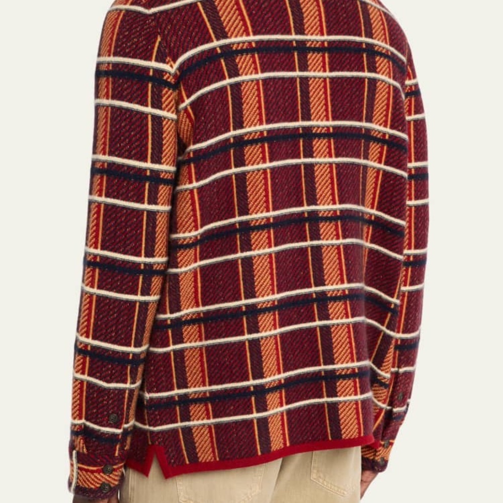 Guest in Residence Cashmere Plaid Work Shirt l - Picture 6 of 6